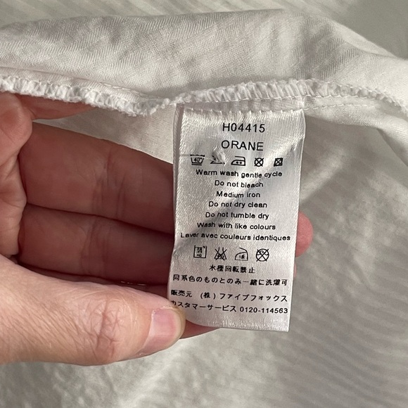 ANNE FONTAINE Gres Shirt White Collared Button Down Shirt With Micro Stripes 1 - Picture 5 of 8